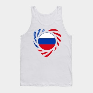 Russian American Multinational Patriot Flag (Heart) Tank Top